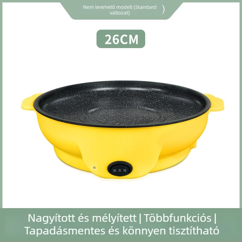 Otthoni használatra szánt többfunkciós elektromos grillserpenyő, kompakt, mindent egyben, koreai stílusú