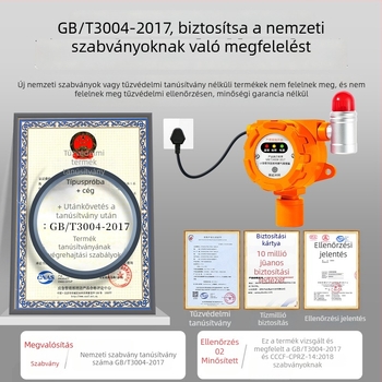 Malibu Ipari Fix Gázdetektor Éghető Gázokhoz és O2/CO/CO2/H2S/TVOC, 24V DC vagy AC220V tápegység, 0,1% LEL felbontás, ±3% LEL pontosság, hang- és fényriasztás