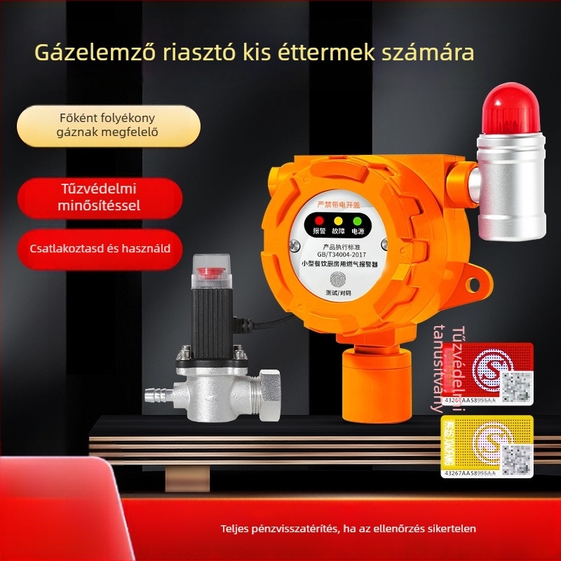 Malibu Ipari Fix Gázdetektor Éghető Gázokhoz és O2/CO/CO2/H2S/TVOC, 24V DC vagy AC220V tápegység, 0,1% LEL felbontás, ±3% LEL pontosság, hang- és fényriasztás