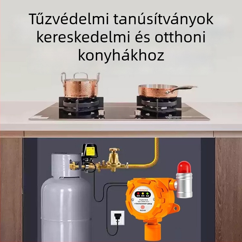 Malibu Ipari Fix Gázdetektor Éghető Gázokhoz és O2/CO/CO2/H2S/TVOC, 24V DC vagy AC220V tápegység, 0,1% LEL felbontás, ±3% LEL pontosság, hang- és fényriasztás