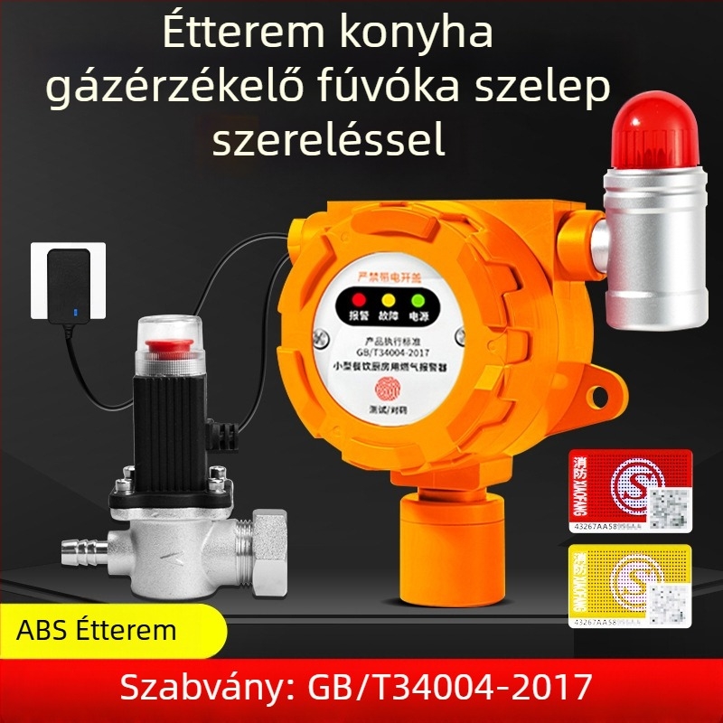 Malibu Ipari Fix Gázdetektor Éghető Gázokhoz és O2/CO/CO2/H2S/TVOC, 24V DC vagy AC220V tápegység, 0,1% LEL felbontás, ±3% LEL pontosság, hang- és fényriasztás