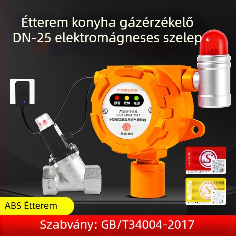 Malibu Ipari Fix Gázdetektor Éghető Gázokhoz és O2/CO/CO2/H2S/TVOC, 24V DC vagy AC220V tápegység, 0,1% LEL felbontás, ±3% LEL pontosság, hang- és fényriasztás