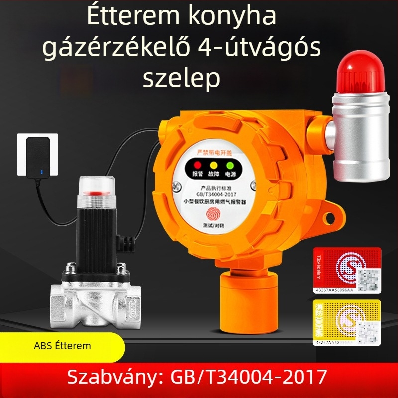 Malibu Ipari Fix Gázdetektor Éghető Gázokhoz és O2/CO/CO2/H2S/TVOC, 24V DC vagy AC220V tápegység, 0,1% LEL felbontás, ±3% LEL pontosság, hang- és fényriasztás
