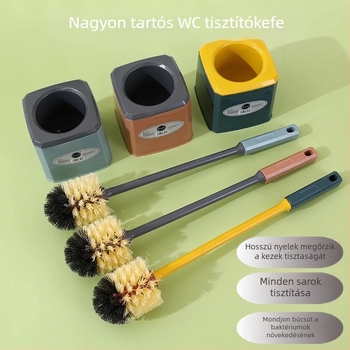 WC-kefés készlet lefolyó talppal, hosszú nyéllel, holttér nélküli tisztításhoz (Anyag: Műanyag; Márka: Unique)