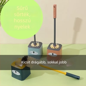 WC-kefés készlet lefolyó talppal, hosszú nyéllel, holttér nélküli tisztításhoz (Anyag: Műanyag; Márka: Unique)