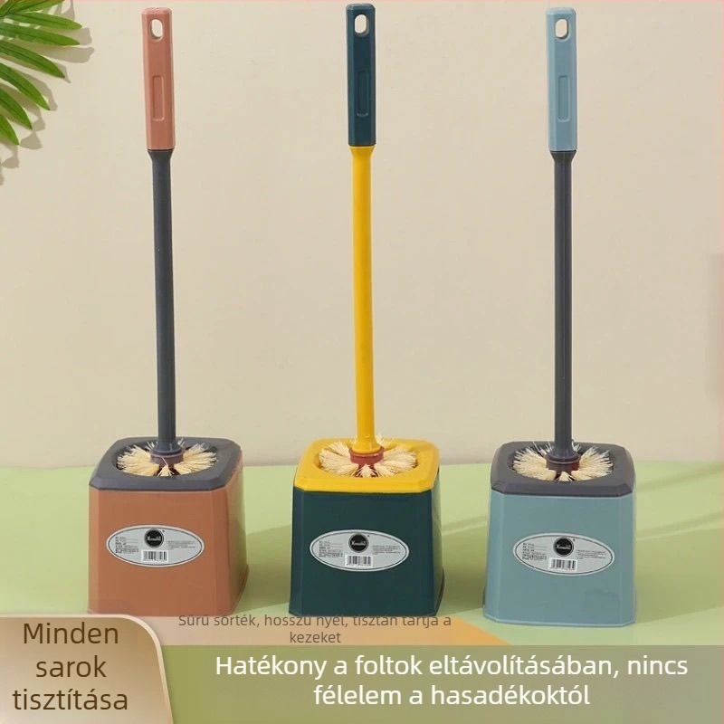 WC-kefés készlet lefolyó talppal, hosszú nyéllel, holttér nélküli tisztításhoz (Anyag: Műanyag; Márka: Unique)
