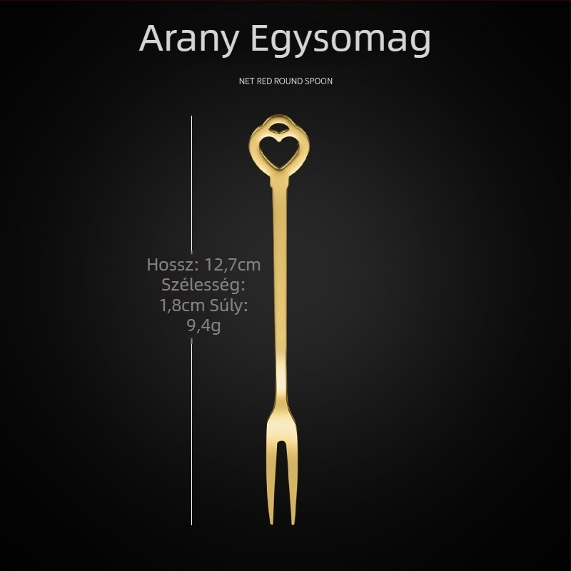 Kétfogú gyümölcskés, rozsdamentes acélból, modern minimalist stílus, virágos mintázat, tükörfényes felület