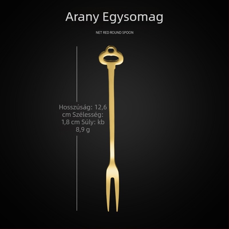 Kétfogú gyümölcskés, rozsdamentes acélból, modern minimalist stílus, virágos mintázat, tükörfényes felület