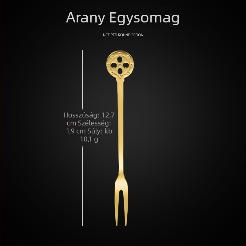 Kétfogú gyümölcskés, rozsdamentes acélból, modern minimalist stílus, virágos mintázat, tükörfényes felület