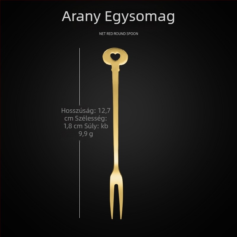 Kétfogú gyümölcskés, rozsdamentes acélból, modern minimalist stílus, virágos mintázat, tükörfényes felület