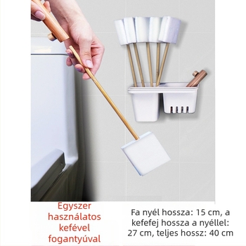 Egyszer használatos vécé-kefe háztartási célra — halott sarkok nélküli tisztítás, fugák tisztítása, cserélhető mag, műanyag