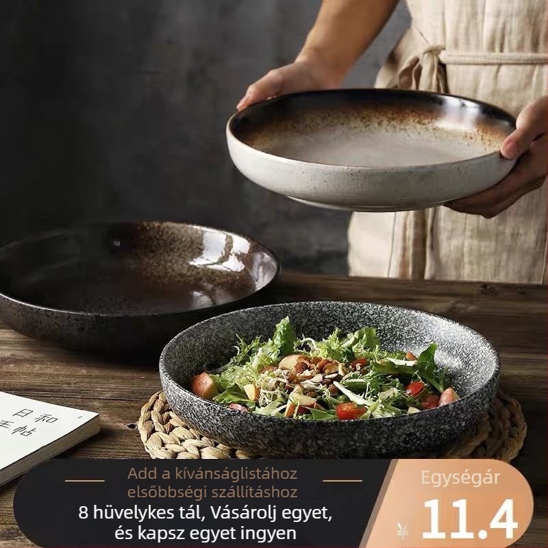 Japán stílusú porcelán étkészlet – ovális forma, felület spray bevonattal, egyszínű mintázat