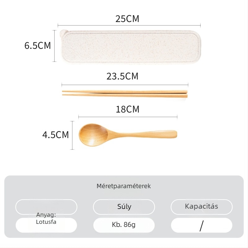 Hordozható fa evőeszköz készlet japán stílusban, kanál, chopstick és villa – súly 0,15 kg, megjelenés téli 2024, testreszabható, első osztályú minőség