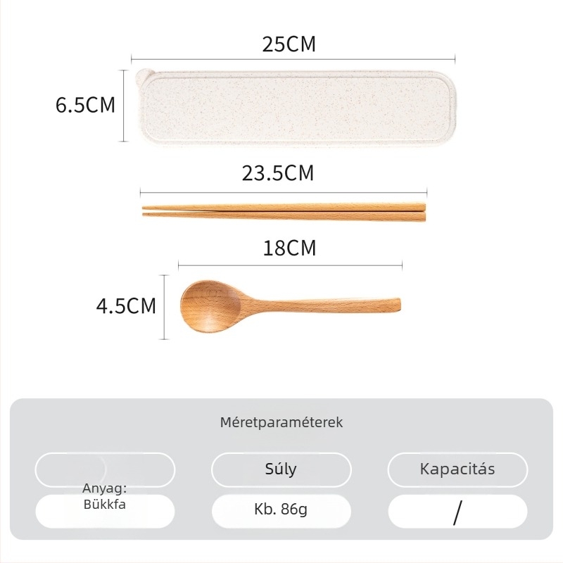 Hordozható fa evőeszköz készlet japán stílusban, kanál, chopstick és villa – súly 0,15 kg, megjelenés téli 2024, testreszabható, első osztályú minőség