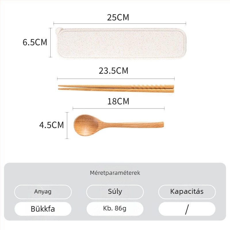 Hordozható fa evőeszköz készlet japán stílusban, kanál, chopstick és villa – súly 0,15 kg, megjelenés téli 2024, testreszabható, első osztályú minőség