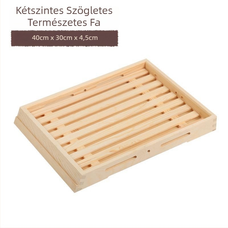Fából készült bemutató tál, négyszögletes, kézzel rajzolt felület, testreszabható logó