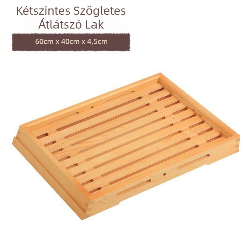 Fából készült bemutató tál, négyszögletes, kézzel rajzolt felület, testreszabható logó