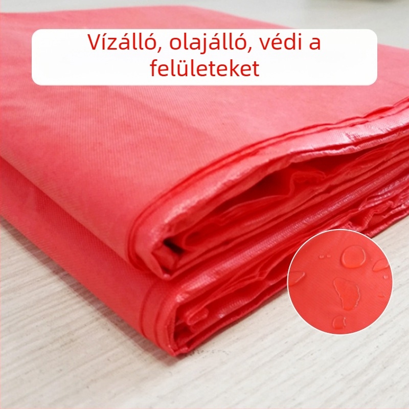 Egyszer használatos kerek műanyag asztalterítő, vastított, vízálló