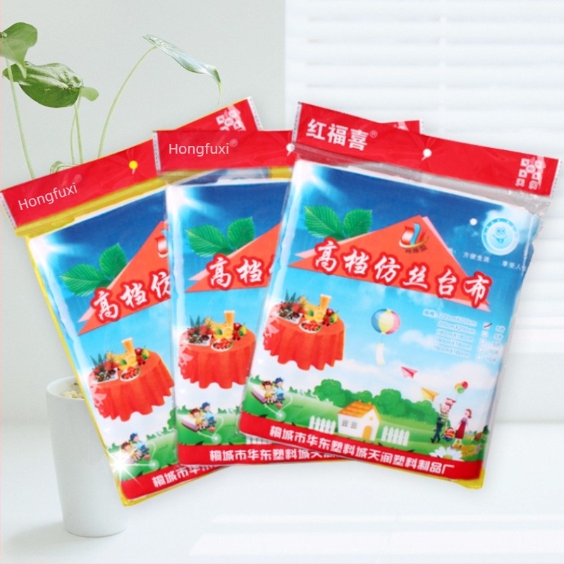 Egyszer használatos kerek műanyag asztalterítő, vastított, vízálló