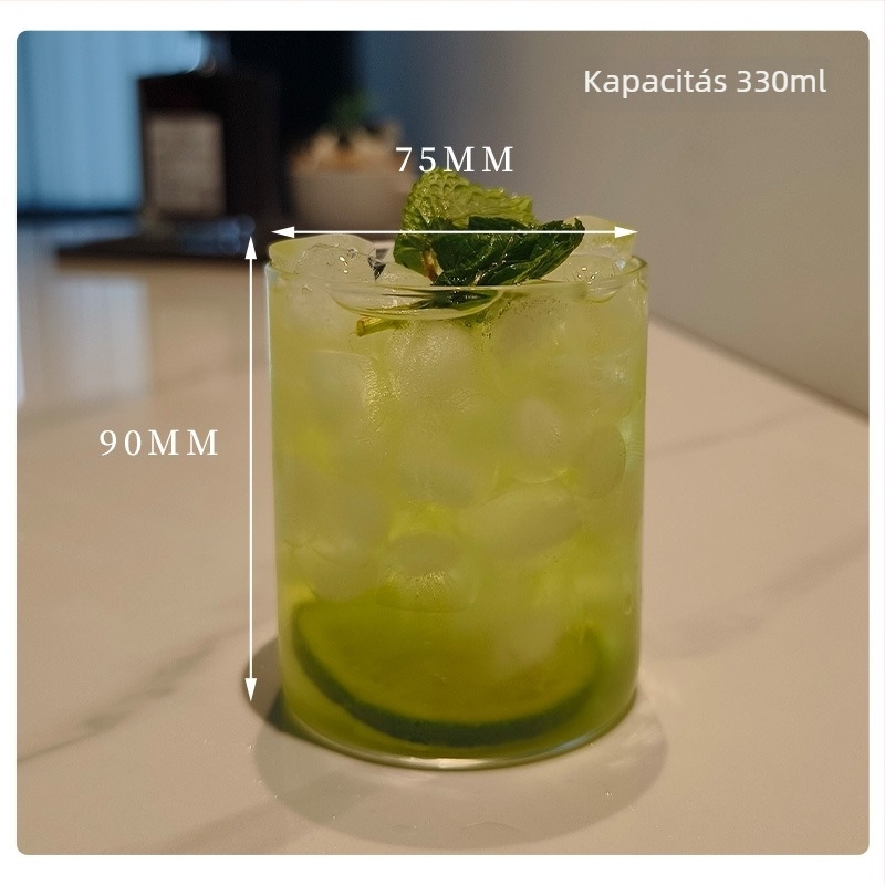 Csésze - boroszilikát üvegből készült, hőálló, modern minimalist stílus, kerek forma, fogantyú nélkül
