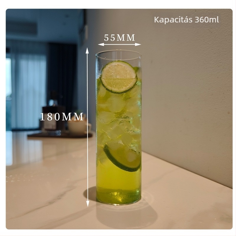 Csésze - boroszilikát üvegből készült, hőálló, modern minimalist stílus, kerek forma, fogantyú nélkül