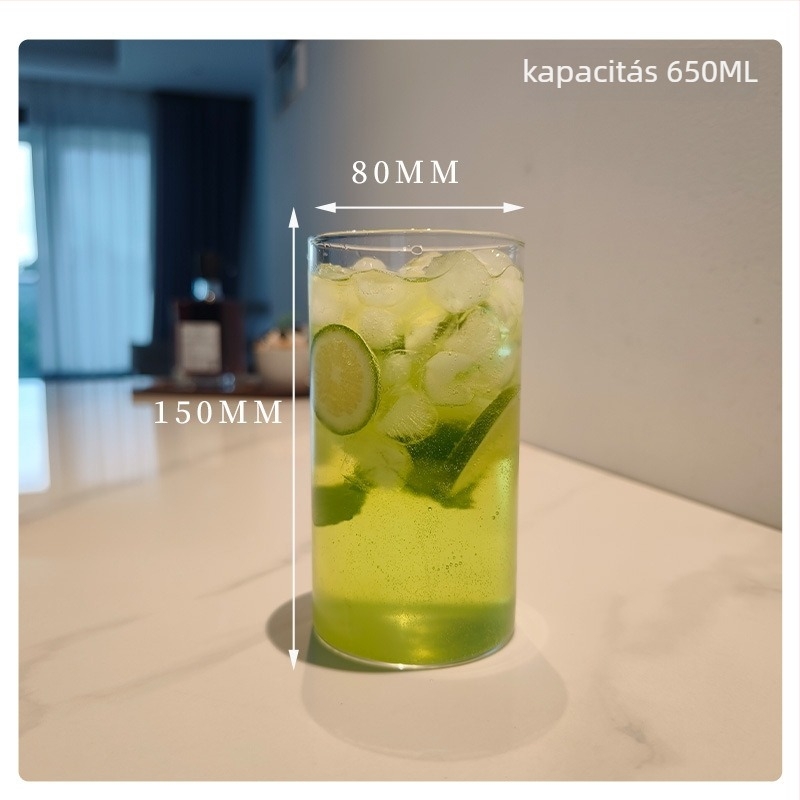 Csésze - boroszilikát üvegből készült, hőálló, modern minimalist stílus, kerek forma, fogantyú nélkül