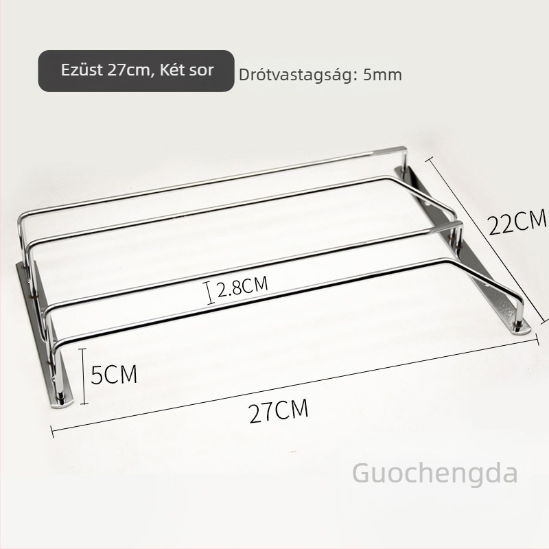 Falra szerelhető borospohár tartó – vasdrót, modern minimalista stílus, 1/2/3 soros opciók