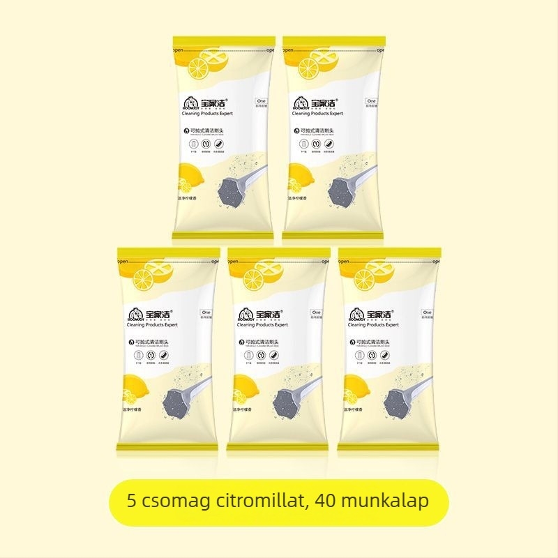 WC-kefe készlet, egyszer használatos, hosszú nyéllel, falra szerelhető, könnyű műanyagból