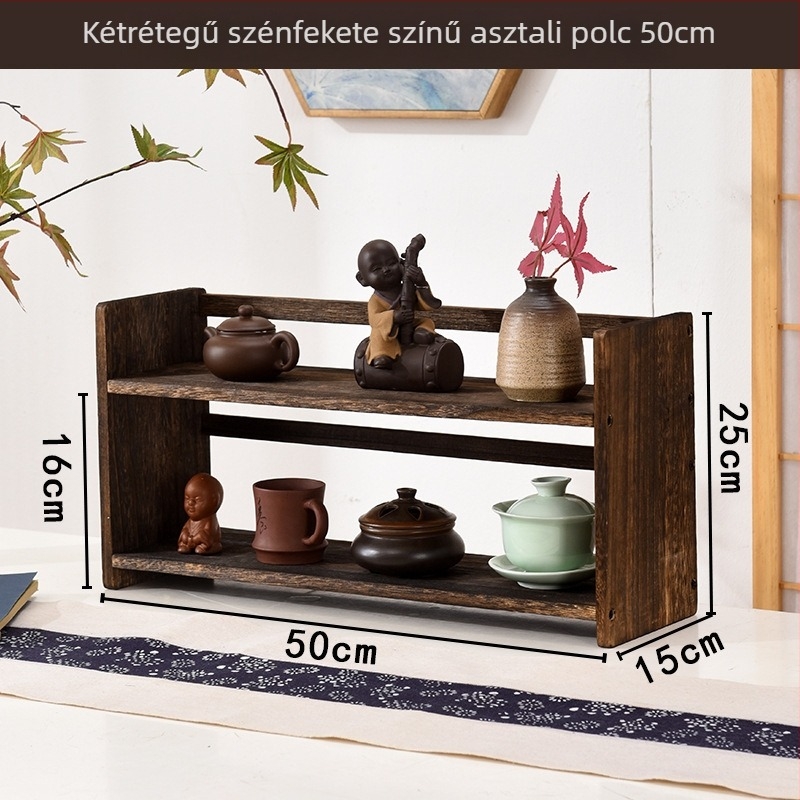 Tisztafa 3-szintes asztali kijelző polc kozmetikumokhoz és poharakhoz, összecsukható és hordozható