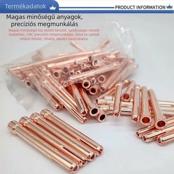 Argon ívhegesztő pisztoly tartozékok: 17-es fúvóka, hosszú hegesztőcső, WP-18 hosszú nyomó sapka, 26 wolfrám tűtartó, kerámia fúvóka