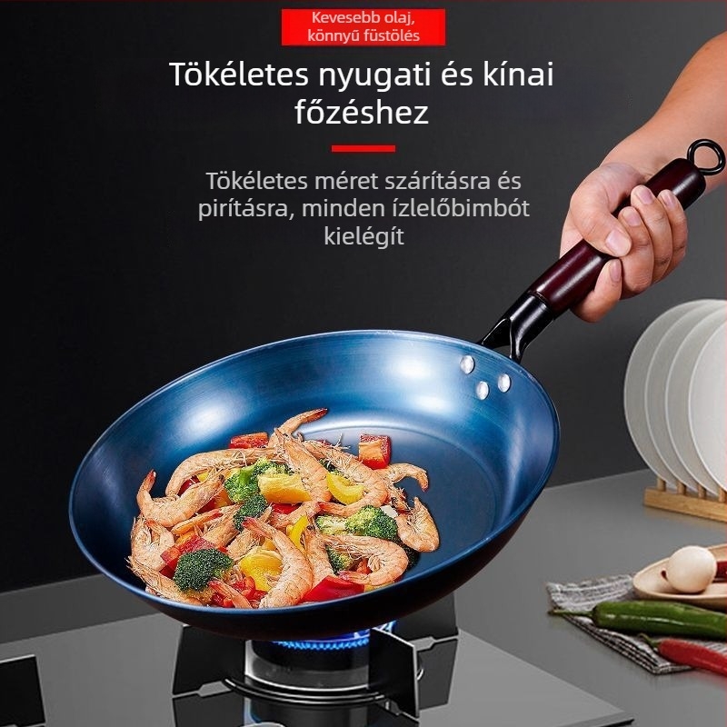 Öntöttvas serpenyő tapadásmentes bevonattal, többrétegű aljjal, minden tűzhelyen használható, omletthez és steakhez — Golden Scale Dragon
