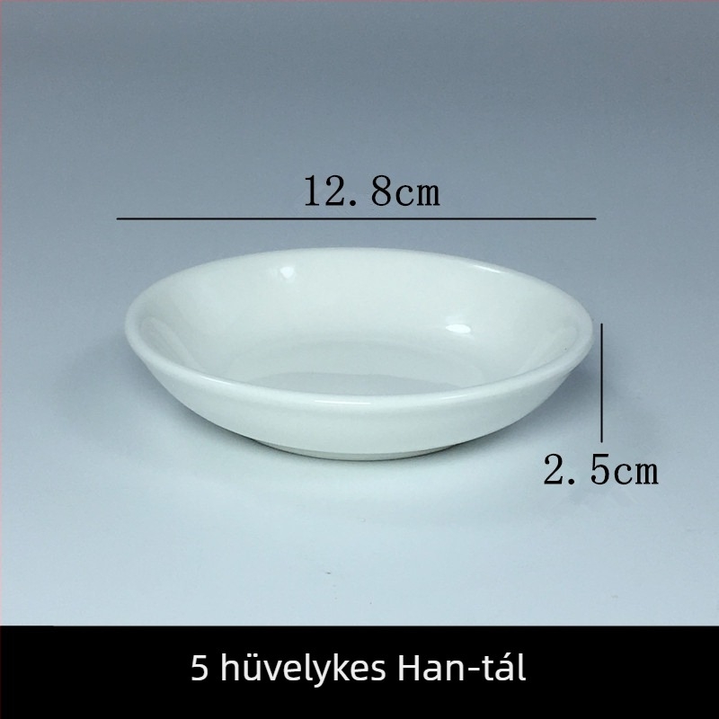 Porcelán mártásos tálak készlet, 10 darab, kerek, egyszínű, új kínai stílus