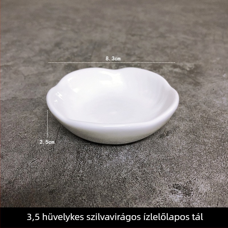 Porcelán mártásos tálak készlet, 10 darab, kerek, egyszínű, új kínai stílus