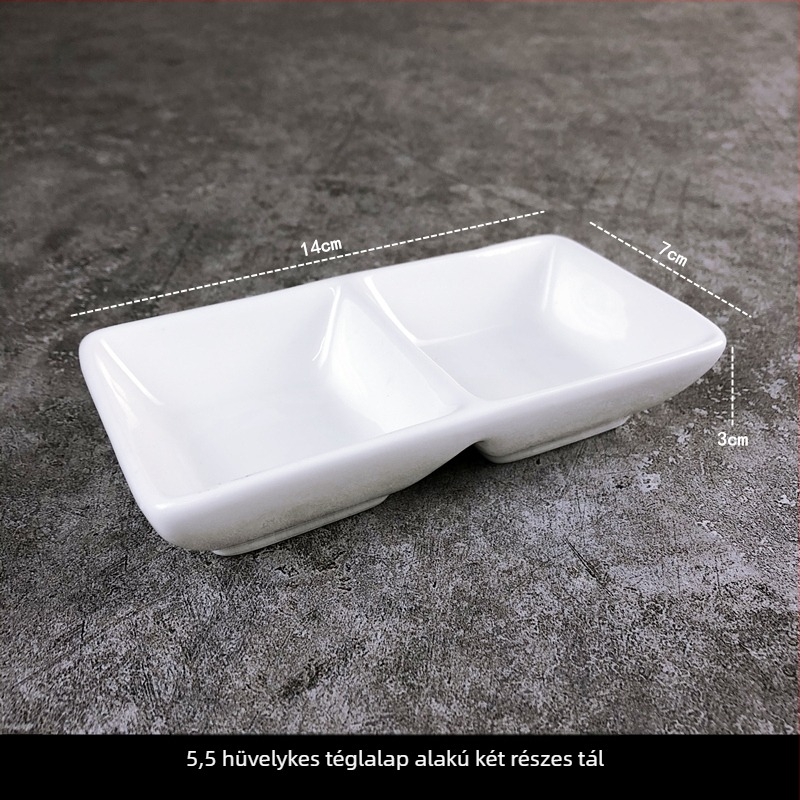 Porcelán mártásos tálak készlet, 10 darab, kerek, egyszínű, új kínai stílus