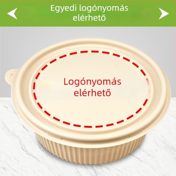 Biodegradábilis kukoricakeményítő ebédes doboz, kör alakú, 450 ml kapacitás, megerősített fedővel