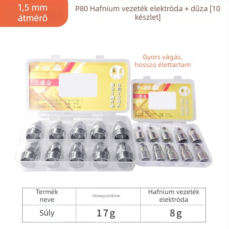 CNC plazmavágó pisztoly – P80 hafnium huzal fúvóka, elektróda fúvóka, pisztoly kiegészítők
