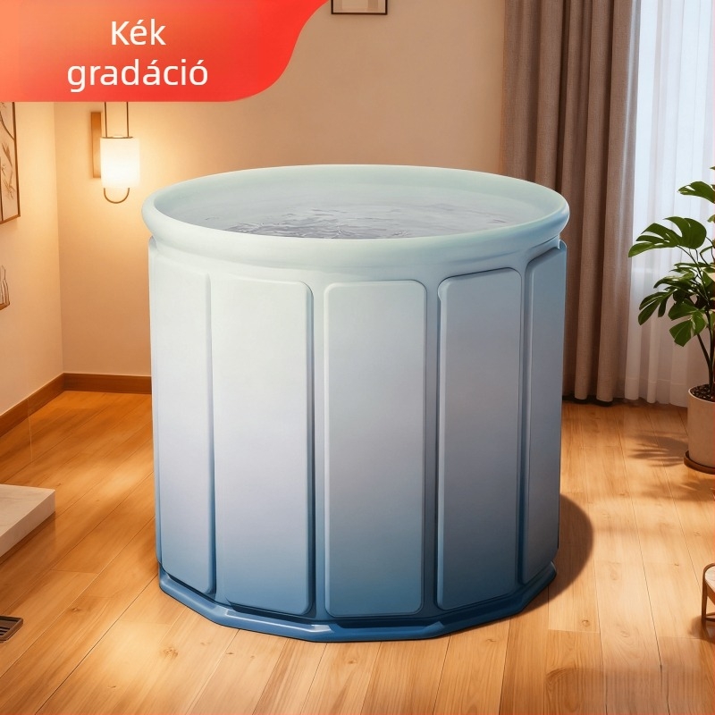 Felnőttnek szóló összecsukható fürdővödör – hordozható, teljes test fürdő, fedél nélküli; anyagok: vízálló szövet, Pearl Cotton, összetett panel, PVC