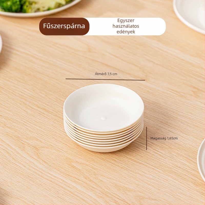 Egyszer használatos ételkészlet doboz kukorica keményítőből, élelmiszer-minőség, hordozható és zárható, kör alakú forma; Anyag: kukorica keményítő; Biodegradálható: Igen; Mennyiség: 1; Kapacitás: 1