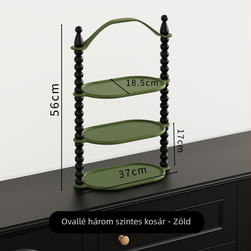 Háromszintes asztali tároló — többfunkciós, nagy sűrűségű gyantából készült