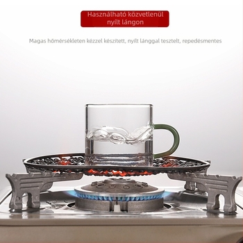 Boroszilikát üvegből készült teáscsésze fogantyúval, hőálló, kézzel fújt