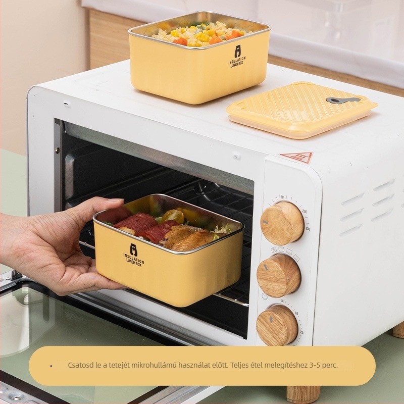 Rozsdamentes acél ebédes doboz – többszintes, lezárható, mikrózható, 501–800 ml kapacitás