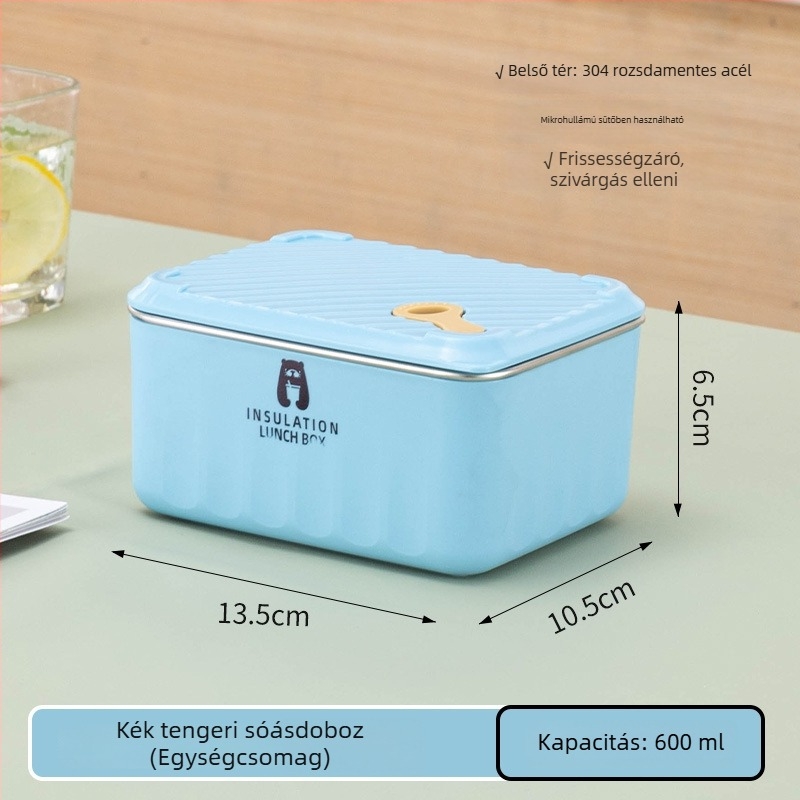 Rozsdamentes acél ebédes doboz – többszintes, lezárható, mikrózható, 501–800 ml kapacitás