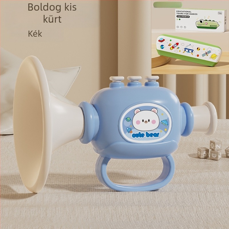 Műanyag csecsemők zenei játékkészlet síppal és szájharmonikával, 0–3 éveseknek, Modell 1122