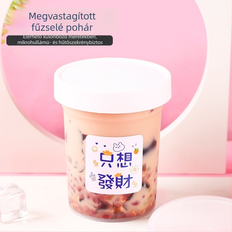 Egyszer használatos műanyag desszert pohár Grass Jelly, márka ZHONGLIPACKAGE, mikrohullámú sütőben használható, 300 darabos csomag