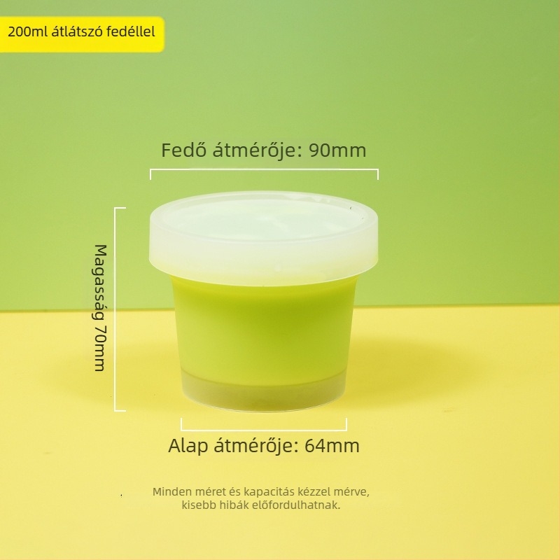 Egyszer használatos műanyag desszert pohár Grass Jelly, márka ZHONGLIPACKAGE, mikrohullámú sütőben használható, 300 darabos csomag