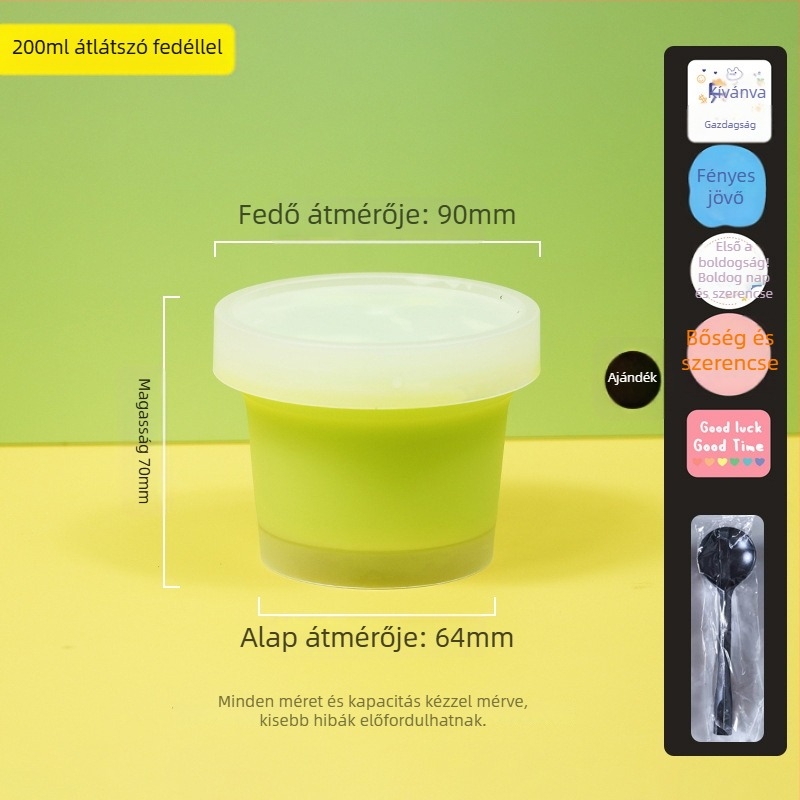Egyszer használatos műanyag desszert pohár Grass Jelly, márka ZHONGLIPACKAGE, mikrohullámú sütőben használható, 300 darabos csomag