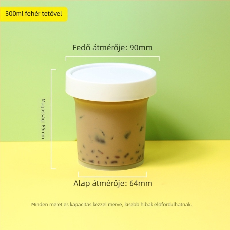 Egyszer használatos műanyag desszert pohár Grass Jelly, márka ZHONGLIPACKAGE, mikrohullámú sütőben használható, 300 darabos csomag