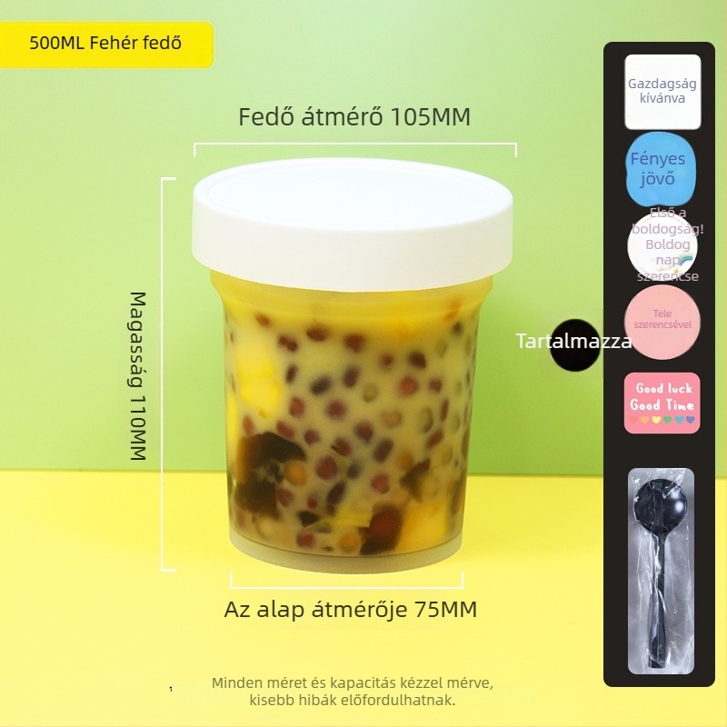 Egyszer használatos műanyag desszert pohár Grass Jelly, márka ZHONGLIPACKAGE, mikrohullámú sütőben használható, 300 darabos csomag