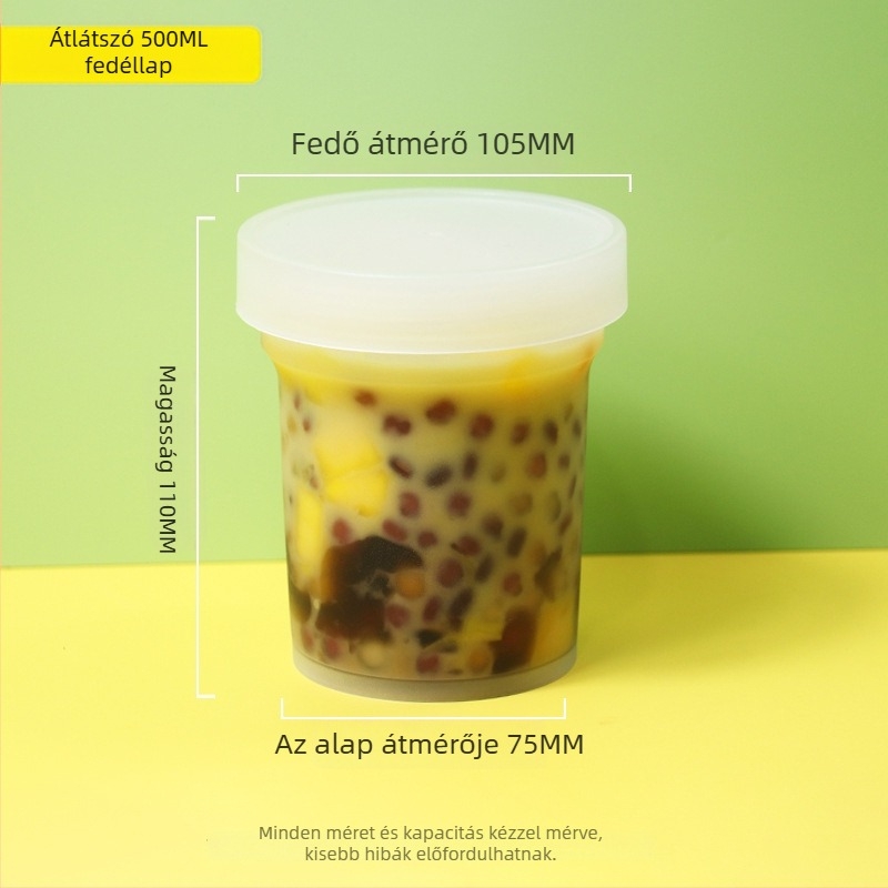Egyszer használatos műanyag desszert pohár Grass Jelly, márka ZHONGLIPACKAGE, mikrohullámú sütőben használható, 300 darabos csomag