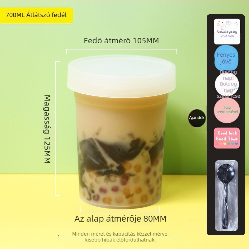 Egyszer használatos műanyag desszert pohár Grass Jelly, márka ZHONGLIPACKAGE, mikrohullámú sütőben használható, 300 darabos csomag
